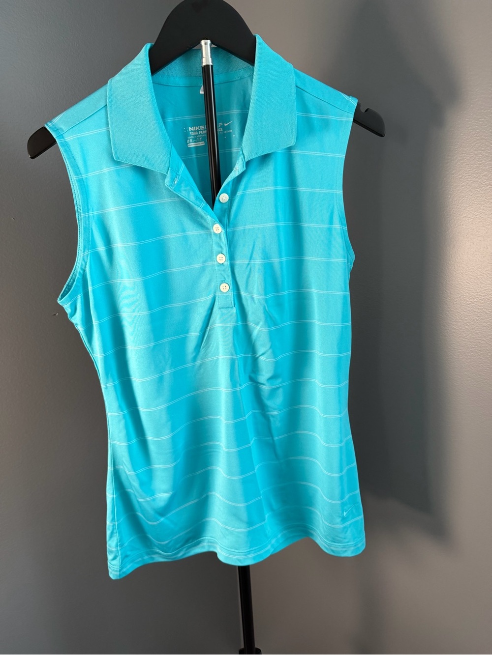Nike Women's Sleeveless Polo Top - Aqua Teal